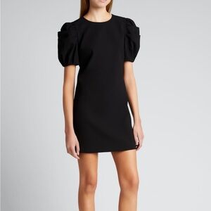 Alice + Olivia Black Mini Dress with Puff Sleeves